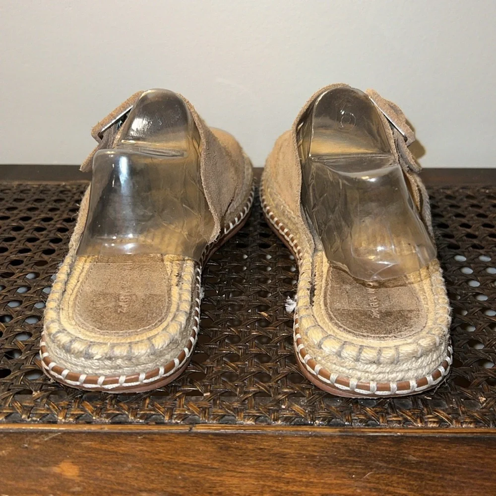 Zara Suede Genuine Leather Double Buckle Sandals - Picture 4 of 9
